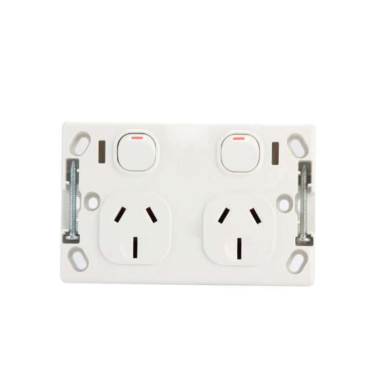 2-Gang Double-Door Power Outlet