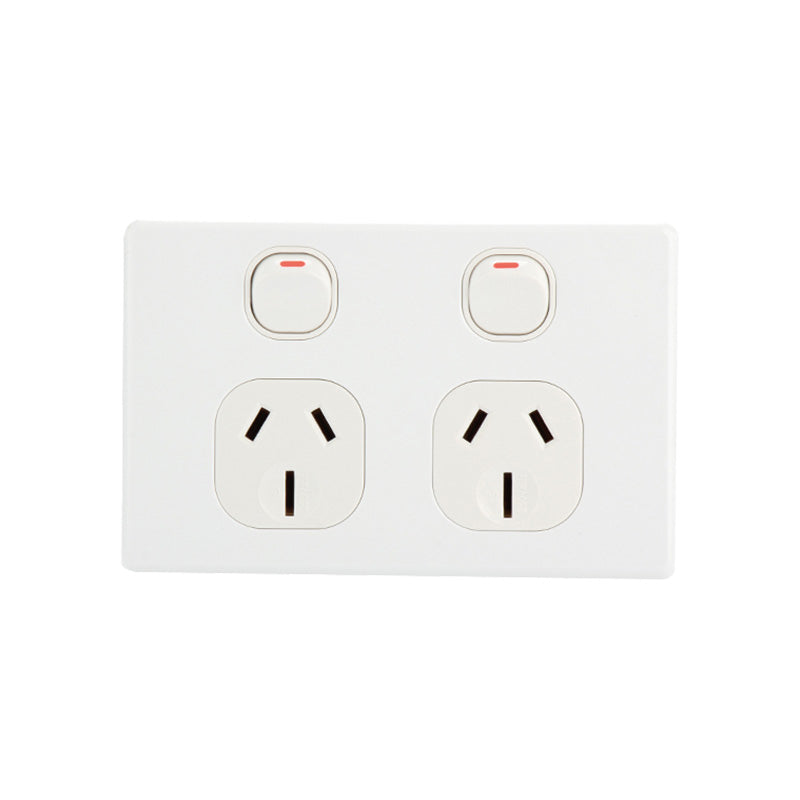 2-Gang Double-Door Power Outlet
