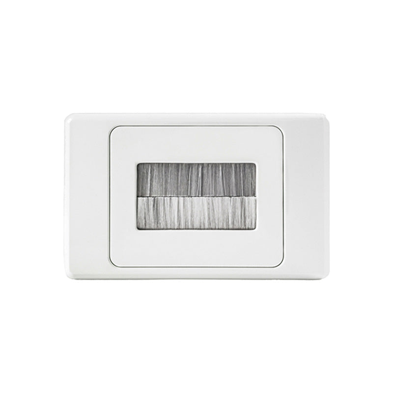 White Brush Wall Plate with Nylon Bristles