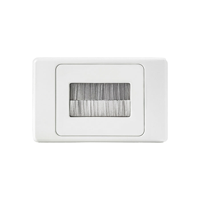 White Brush Wall Plate with Nylon Bristles