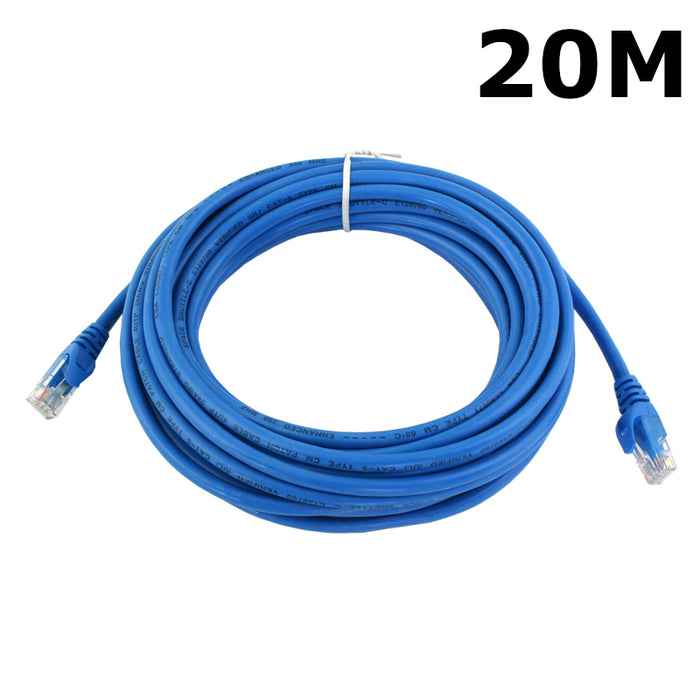 20m Preterminated CAT5E Ethernet Cable with 24 AWG