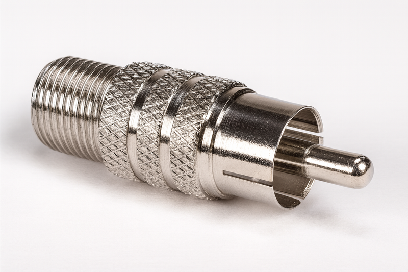 RCA Plug to F-Type Jack Connector (RCA Male - F-Type Female)