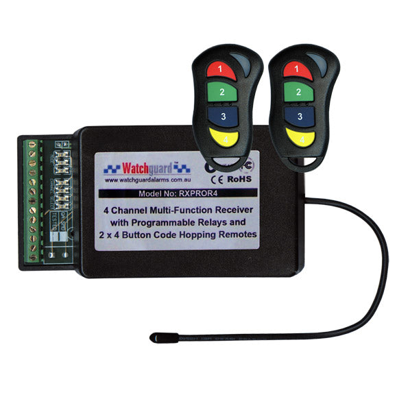 4 Channel Multi-Function Receiver / Transmitter Set - 433.92 MHz with Onboard Relays