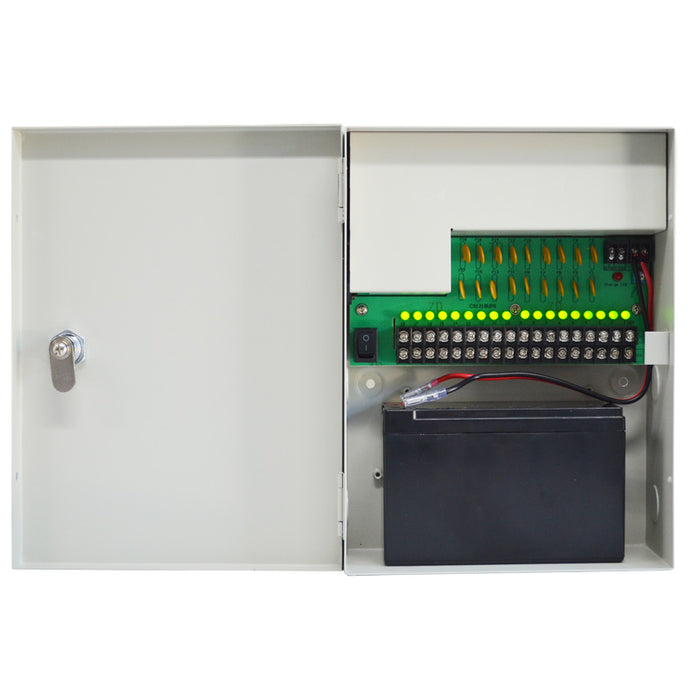 12VDC 10A 18CH Surveillance Power Supply with Backup Battery