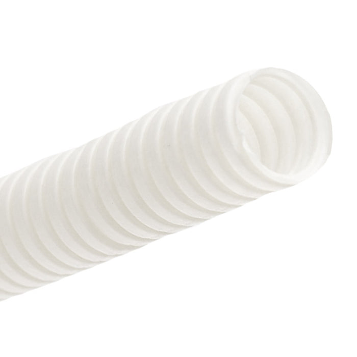 25mm White Medium-Duty Corrugated Conduit - 25m Roll