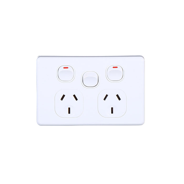 2-Gang Double-Pole Power Point + Extra Double-Pole Switch