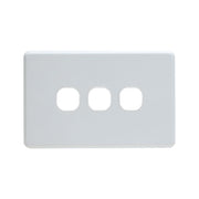 Grid Plate 3 Gang - White