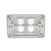 Grid Plate 4 Gang - White