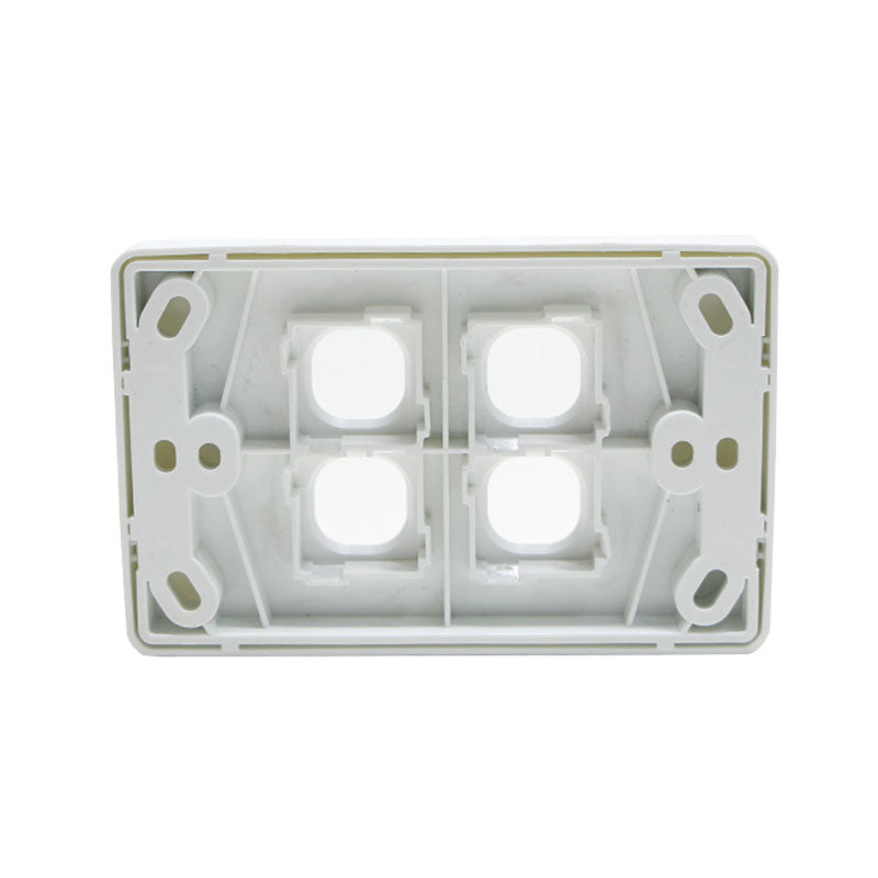 Grid Plate 4 Gang - White