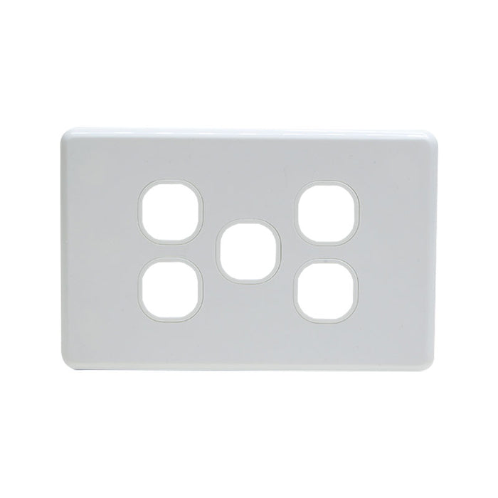 Grid Plate 5 Gang - White