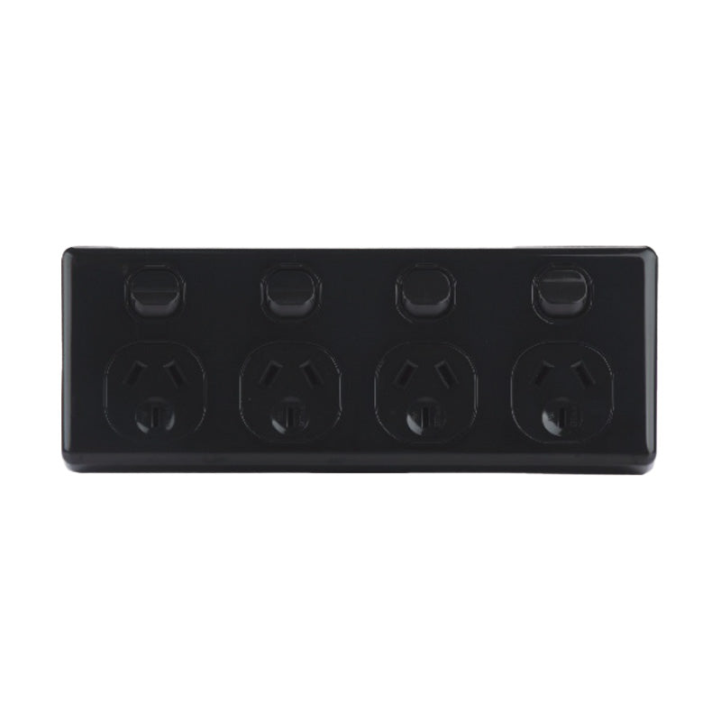 4-Gang Horizontal Double-Pole Power Outlet