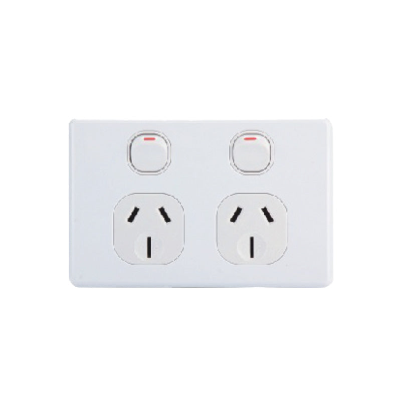 2-Gang Double-Pole Power Outlet