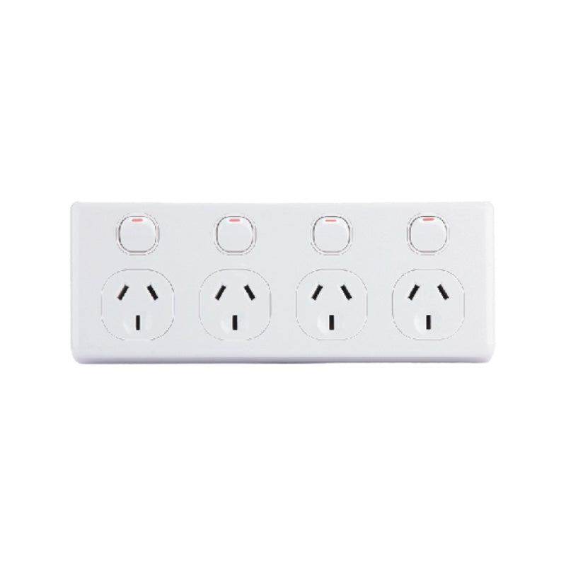 4-Gang Double-Pole Power Outlet