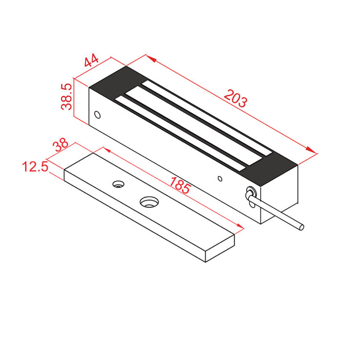 Outdoor Side-Mount Magnetic Lock with Lock Sensor