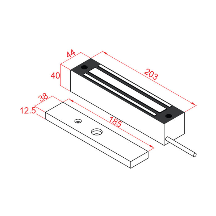 Outdoor Surface-Mount Magnet Lock with Sensor