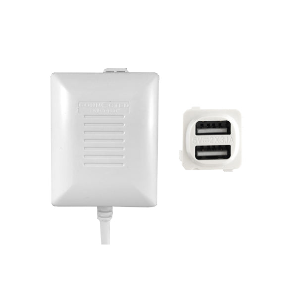 Dual USB Charger Fast Charge - White