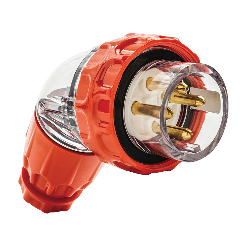 20 A / 500 V 4-Pin Round Angled Industrial Plug