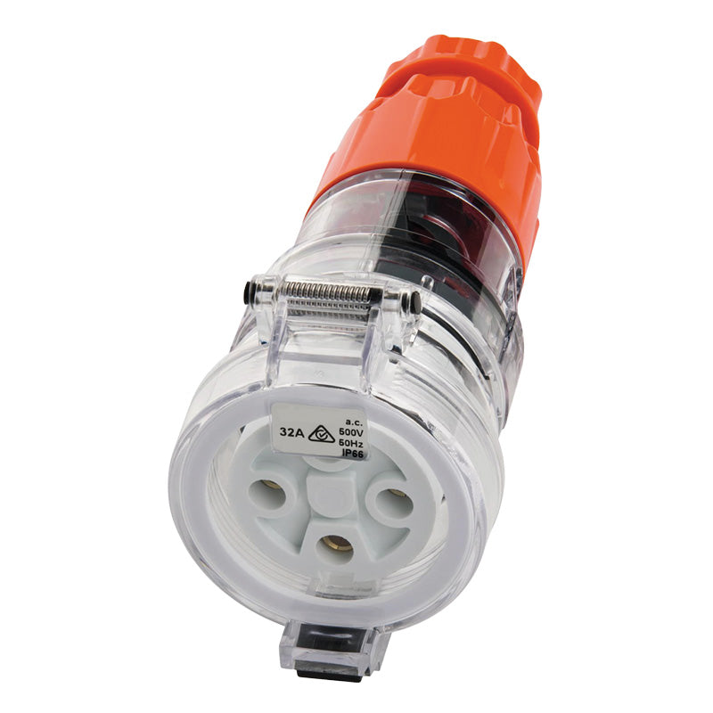 50 A / 500 V 4-Pin Round Extension Socket