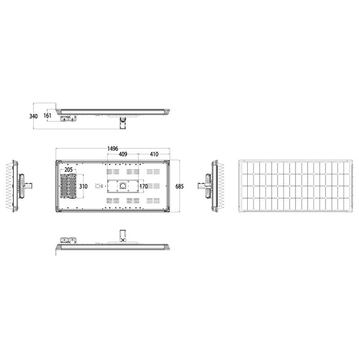 60W Microwave Sensor Solar LED Street Light