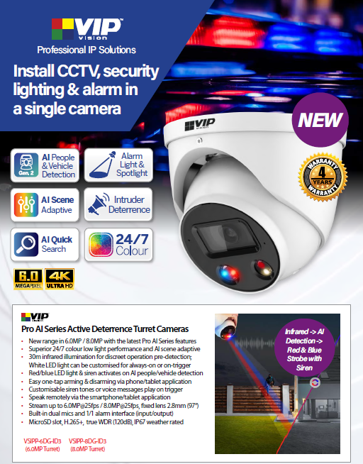 Professional AI Series 6.0MP Fixed Deterrence Turret