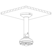Rhino VSBKTA105 adapter installed on ceiling mount bracket for PTZ security cameras