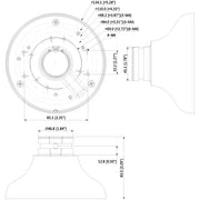 Rhino VSBKTA106 adapter diagram for ceiling and wall mount brackets