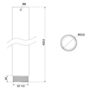 Diagram of 420mm extender for ceiling mount bracket VSBKTA113