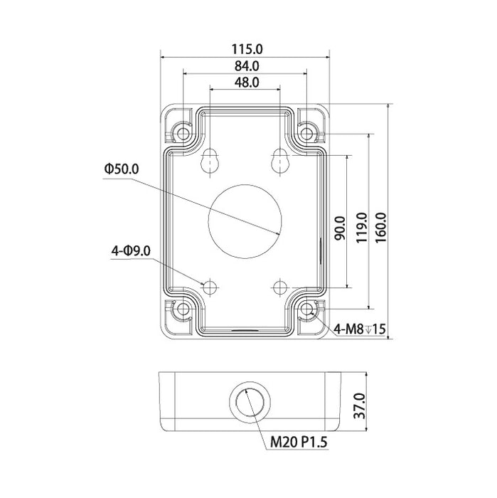Adapter/Junction Box for PTZ Dome Cameras