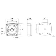 Product diagram of the VSBKTA123 adapter junction box for surveillance cameras