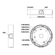 Rhino VSBKTA138-2 adapter junction box dimensions diagram for surveillance cameras