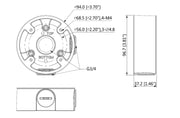 Rhino VSBKTA13A-E surveillance camera adapter junction box dimensions diagram