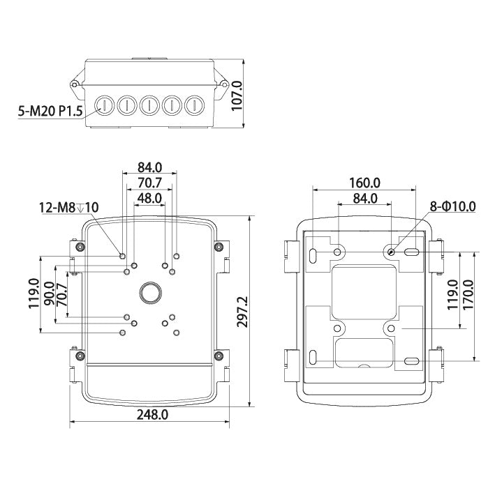 Rhino VSBKTA140 adapter junction box product diagram small