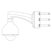 Triple clamp pole mount camera bracket application, showing a camera mounted on a pole.
