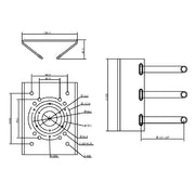 Rhino triple clamp pole mount camera bracket product diagram small
