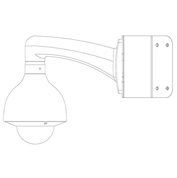 Rhino VSBKTA151 corner wall mount camera bracket application example, cropped view