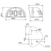 Rhino VSBKTA201W auto guard mobile dome camera bracket dimensions diagram