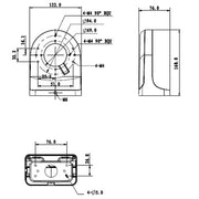 Rhino right angle wall mount camera bracket product diagram showing dimensions