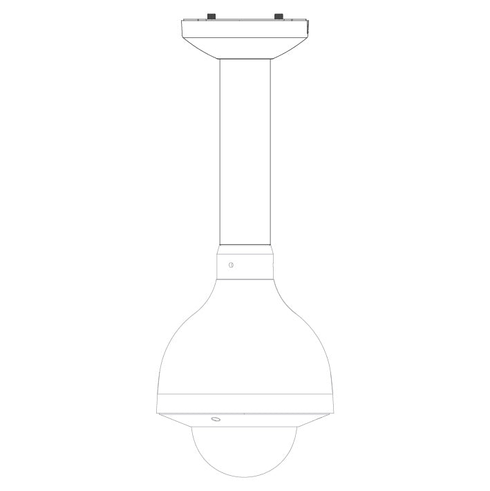 Rhino VSBKTB300C ceiling mount camera bracket application example on white background