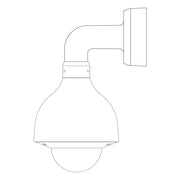 Diagram of right angle wall mount camera bracket dimensions
