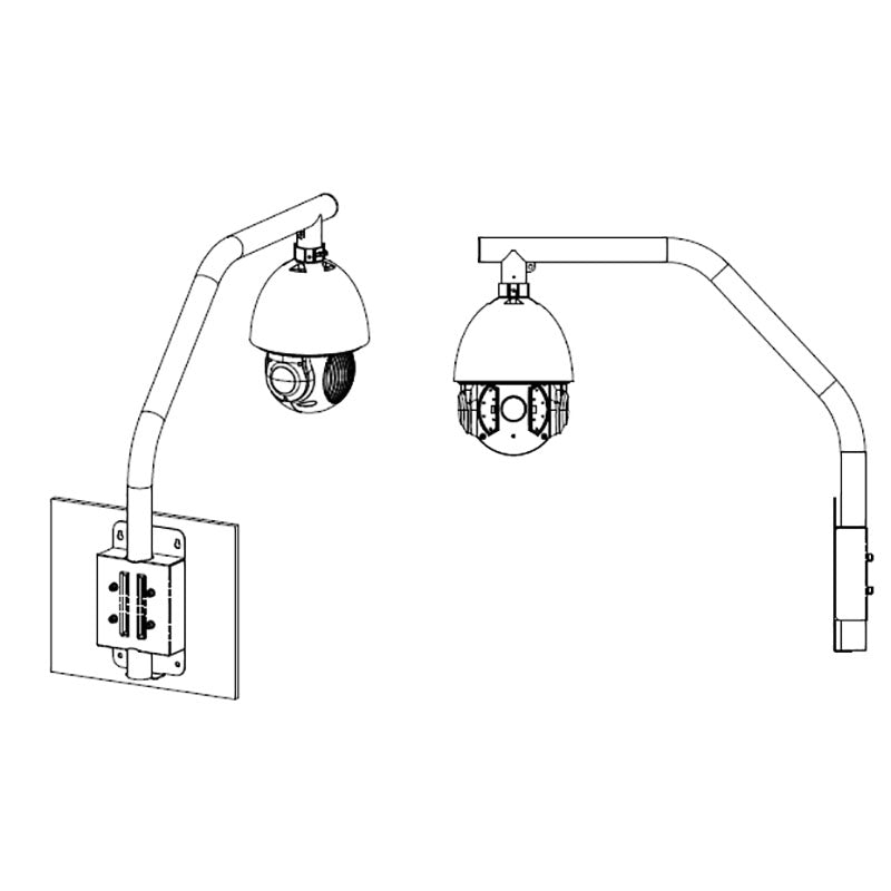 Rhino VSBKTB303S parapet mount PTZ camera bracket diagram