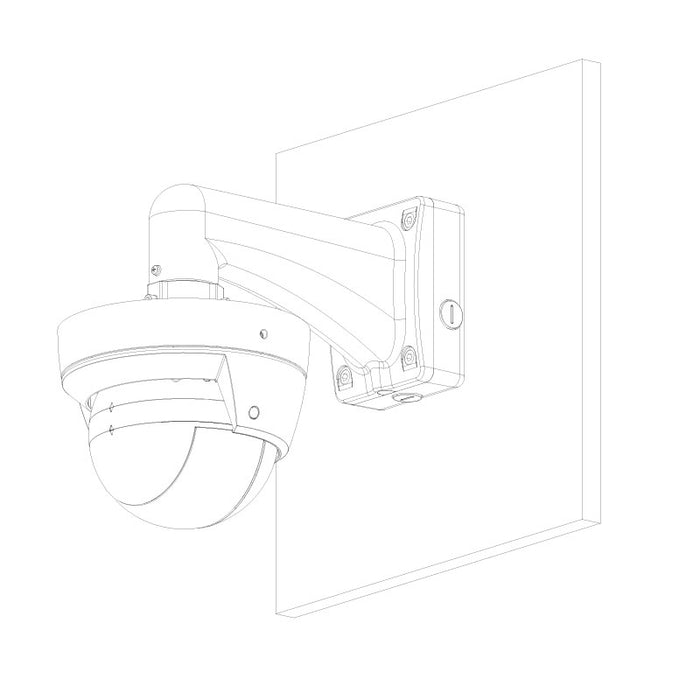 PTZ Right Angle Wall Mount Camera Bracket (Silver)