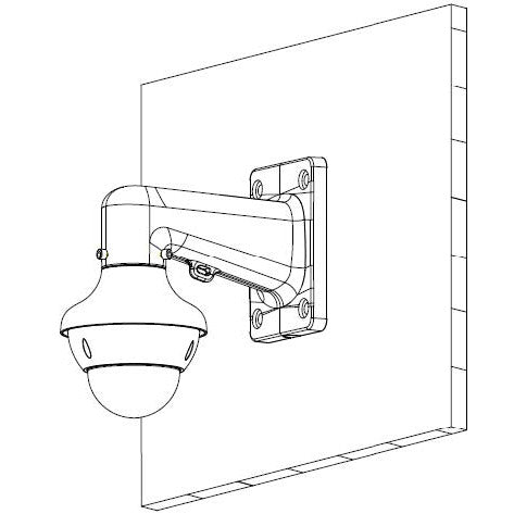 Rhino VSBKTB305W right angle wall mount dome bracket for security cameras close up