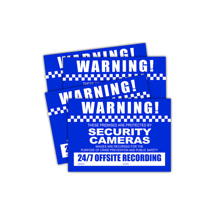 CCTV Warning Stickers - Small Size (4 Pack)