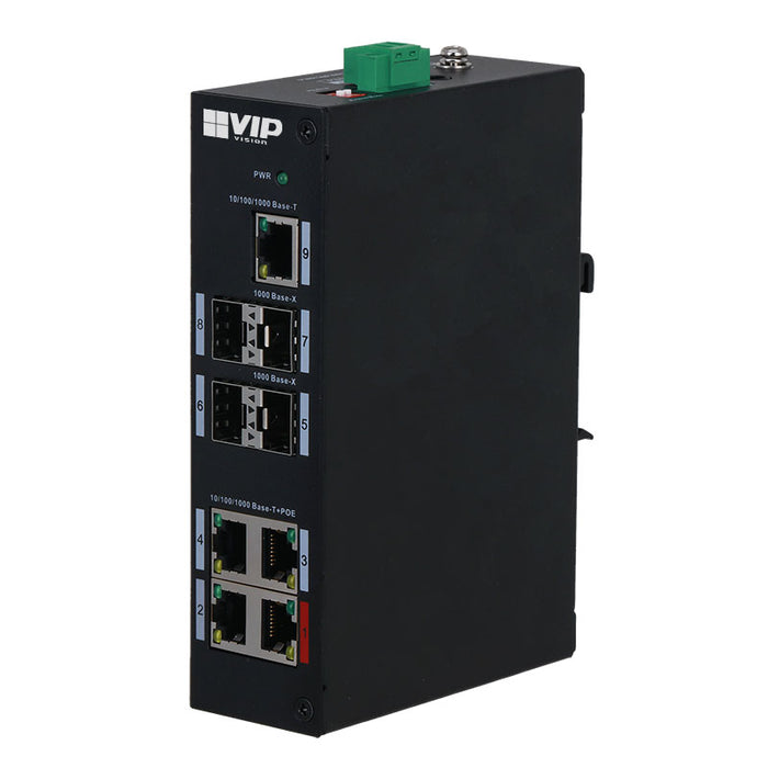 9-Port Gigabit Unmanaged Switch with PoE & Fiber Uplinks