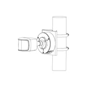 Professional AI Series 8.0MP bullet camera mounted on a pole for 180Â° surveillance.
