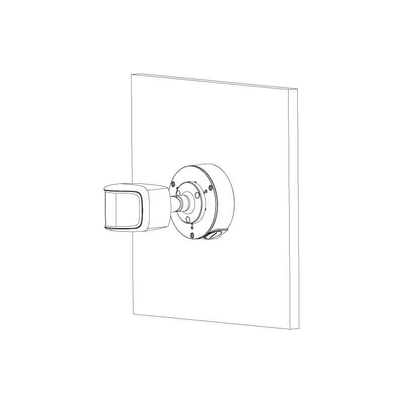 Professional AI Series 8.0MP 180Â° bullet camera mounted on a wall, ideal for security coverage.