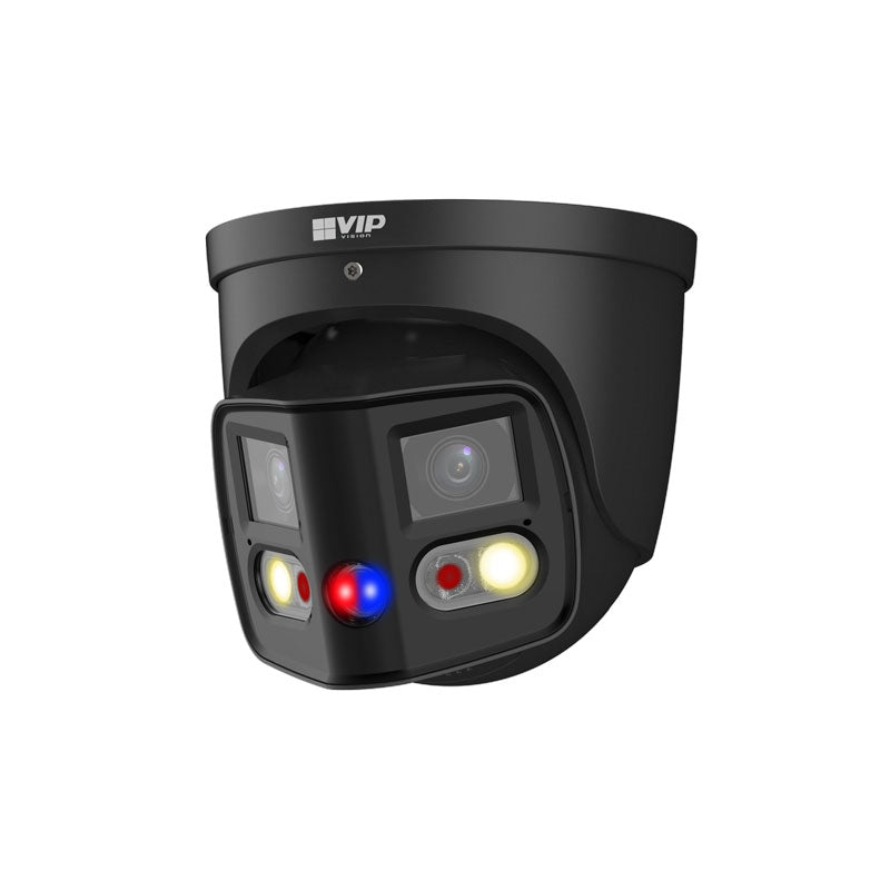 Professional AI Series 8.0MP 180° Active Deterrence Black Turret IP Camera