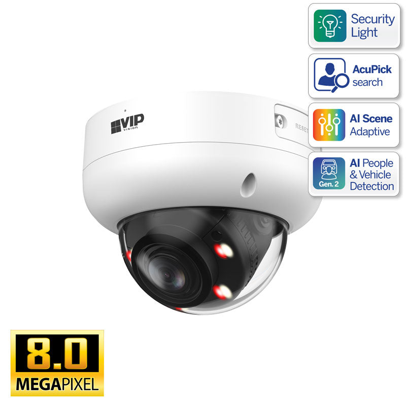 Professional AI Series 8.0MP VF Vandal Dome IP Camera