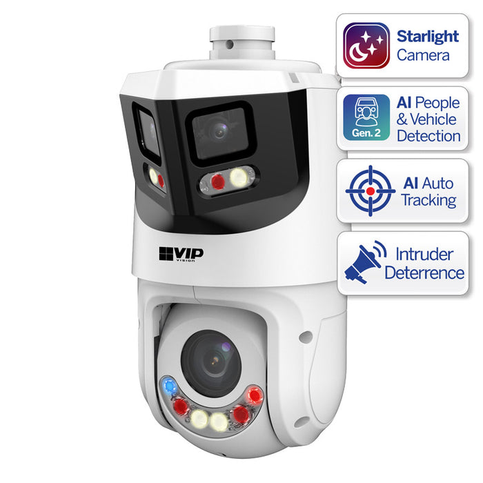 VIP Vision Professional AI Multi Vision Camera (PTZ + 180° Turret)