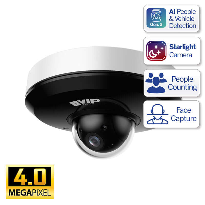 4.0MP PTZ AI Dome Camera with People & Vehicle Detection, Starlight Technology, and Face Capture Feature.
